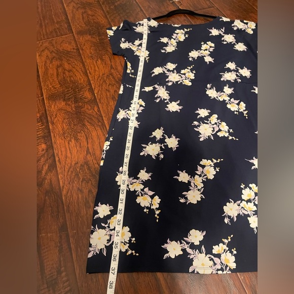 J Jill Navy Floral Dress with pockets Large - Picture 7 of 10